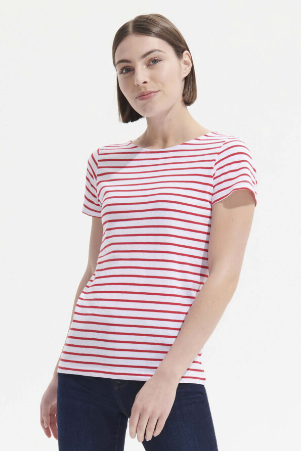 Round neck striped t-shirt MILES WOMEN by Sol's