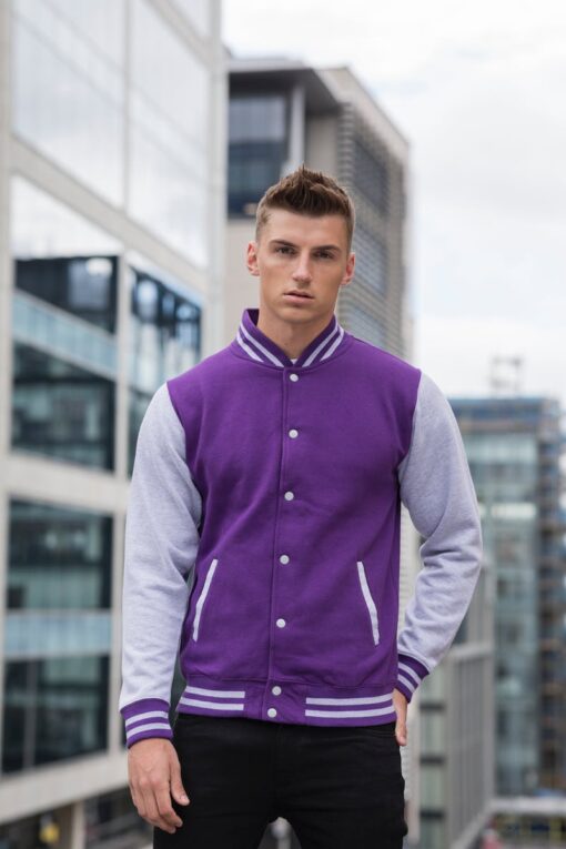 Men's Jacket VARSITY JACKET by Just Hoods by AWDis